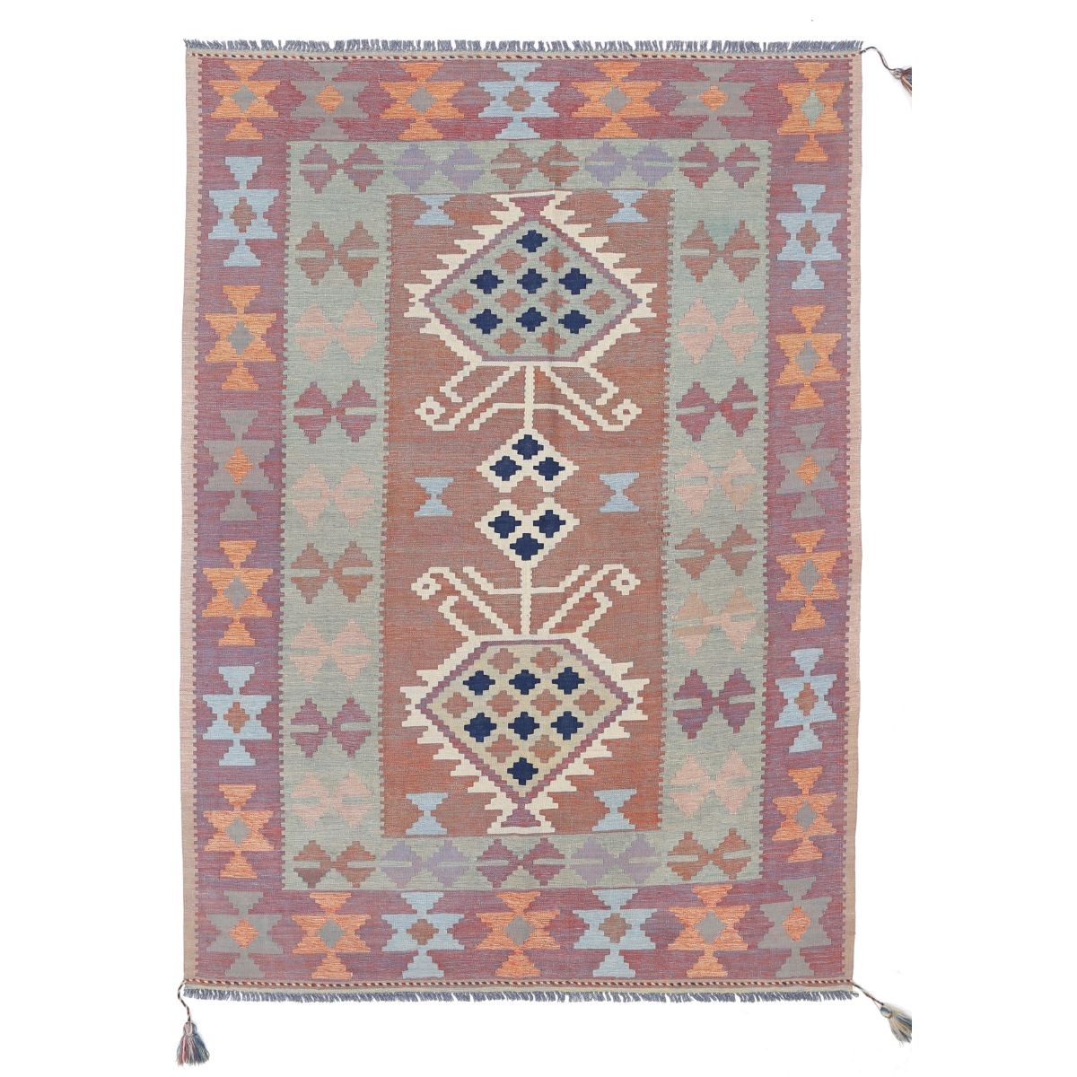 Kafkaas 5x7 Hand Woven Washable Wool Rug - Colorful