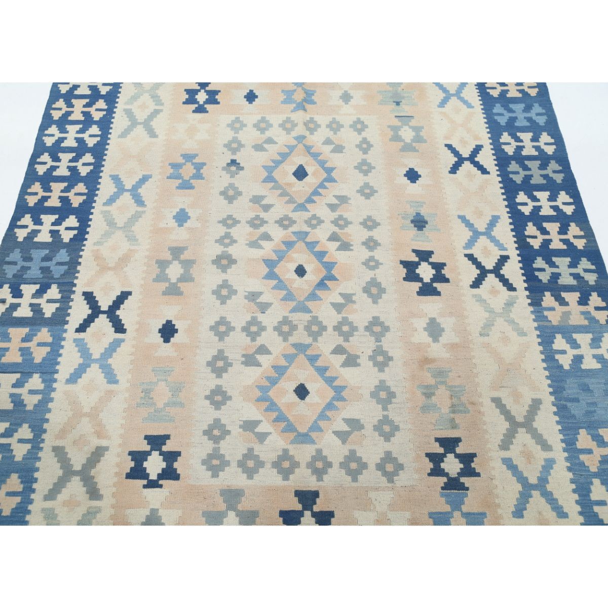 Kafkaas 5x7 Hand Woven Washable Wool Rug - Soft Hues