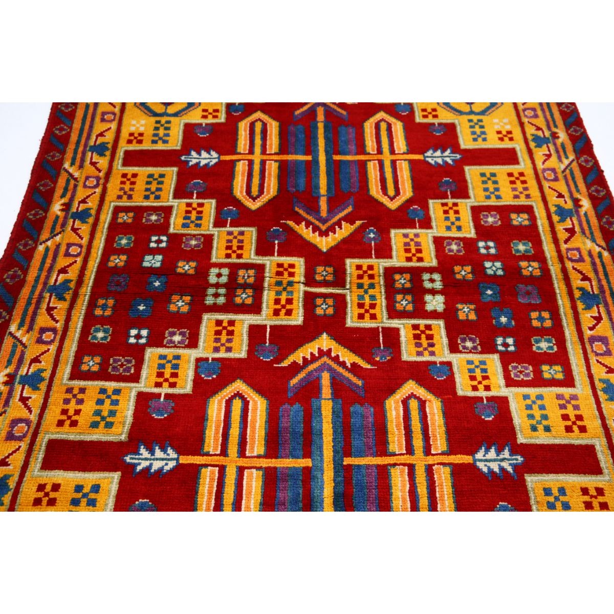 Revival 5x6 Handmade Double Knotted Washable Wool Rug - Colorful