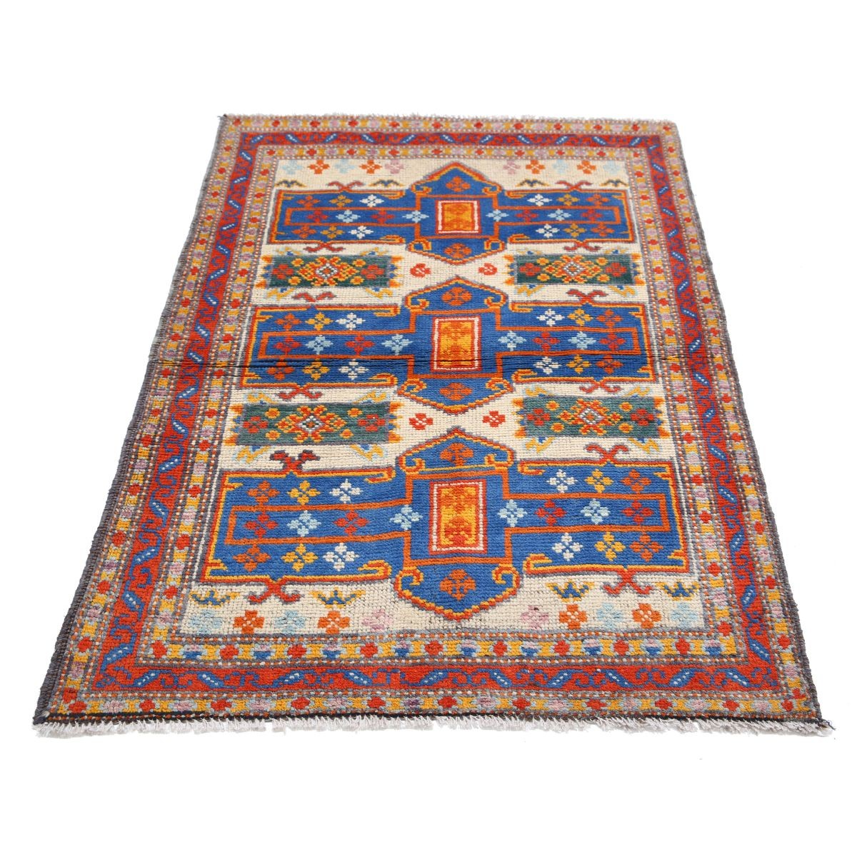 Revival 3x5 Handmade Double Knotted Washable Wool Rug - Colorful