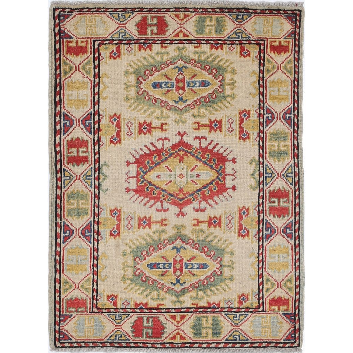 Revival 2x3 Handmade Double Knotted Washable Wool Rug - Colorful