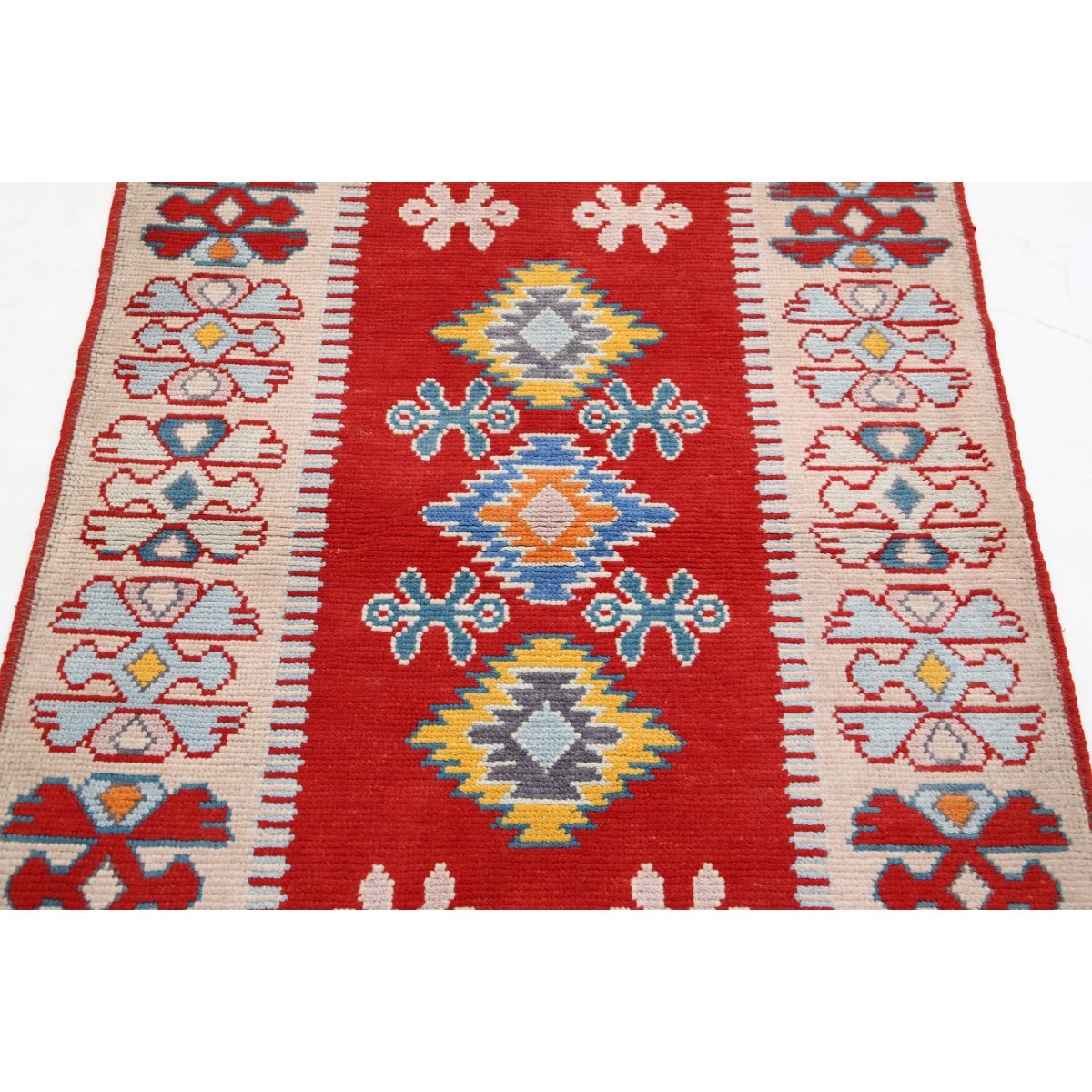 Revival 4x5 Handmade Double Knotted Washable Wool Rug - Colorful