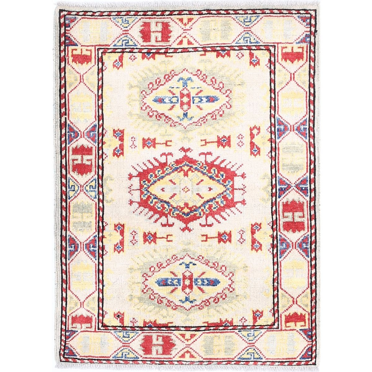 Revival 2x3 Handmade Double Knotted Washable Wool Rug - Colorful
