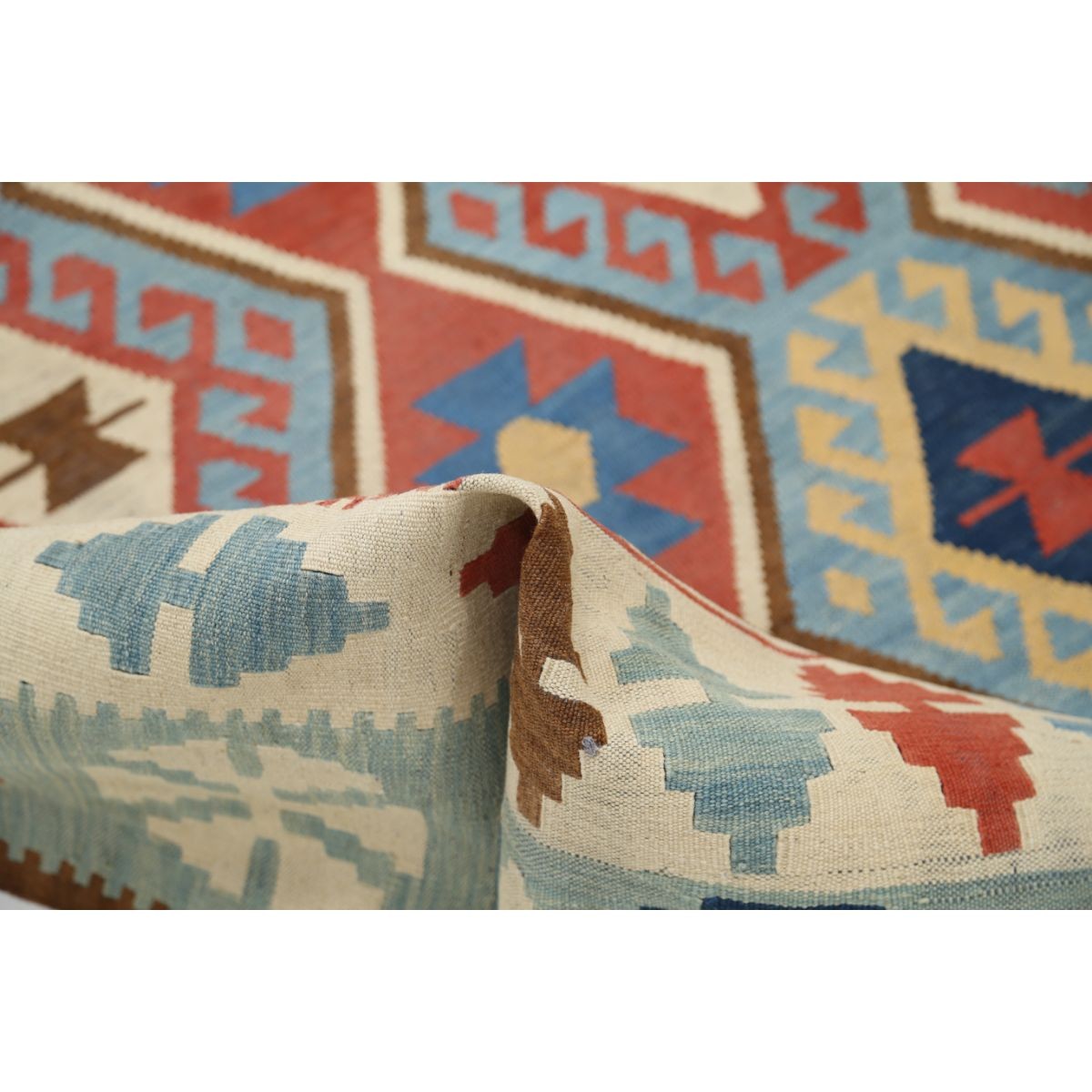 Kafkaas 5x7 Hand Woven Washable Wool Rug - Colorful