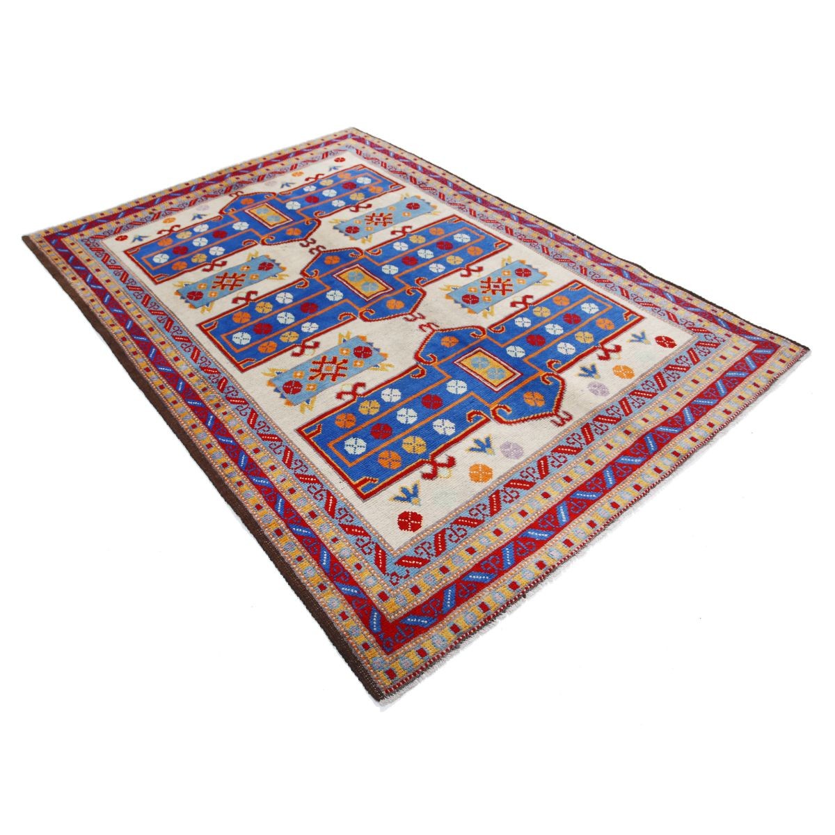 Revival 6x8 Handmade Double Knotted Washable Wool Rug - Colorful