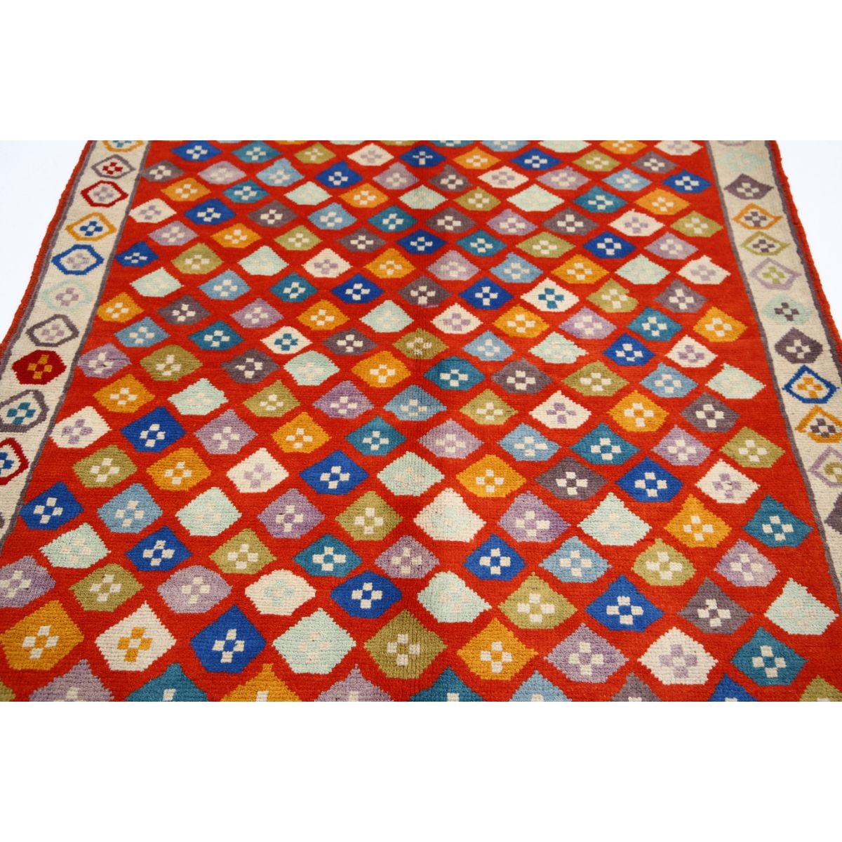Revival 5x6 Handmade Double Knotted Washable Wool Rug - Colorful