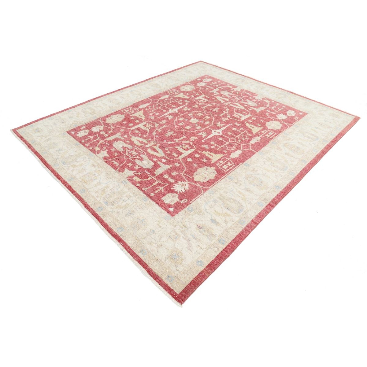 Ziegler 8x9 Handmade Double Knotted Washable Wool Rug - Colorful