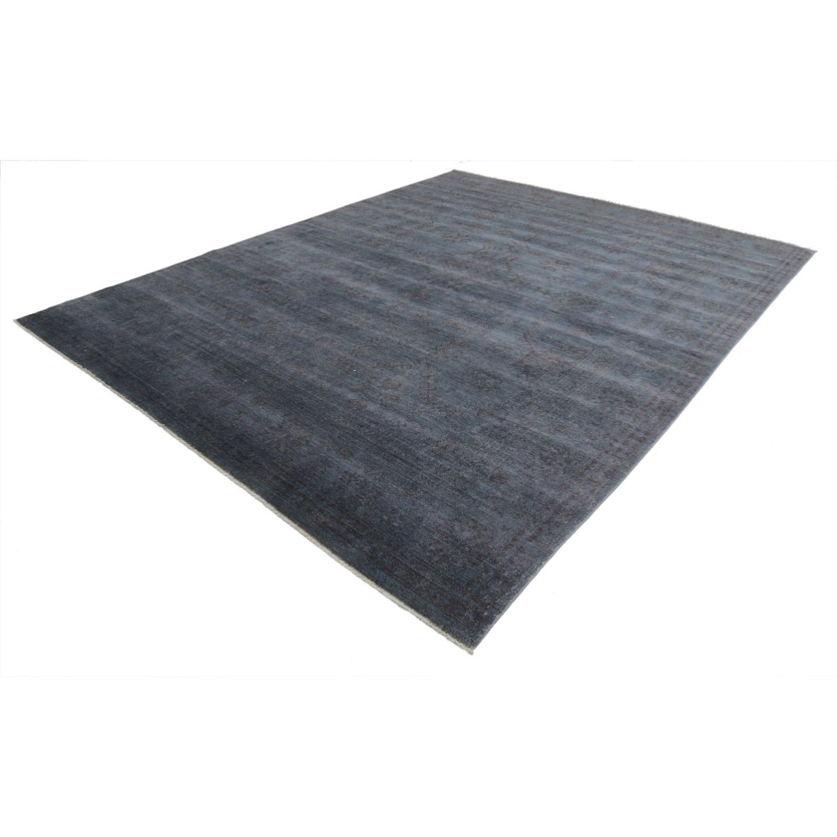 Fine 9x11 Handmade Double Knotted Washable Wool Rug - Monochormatic