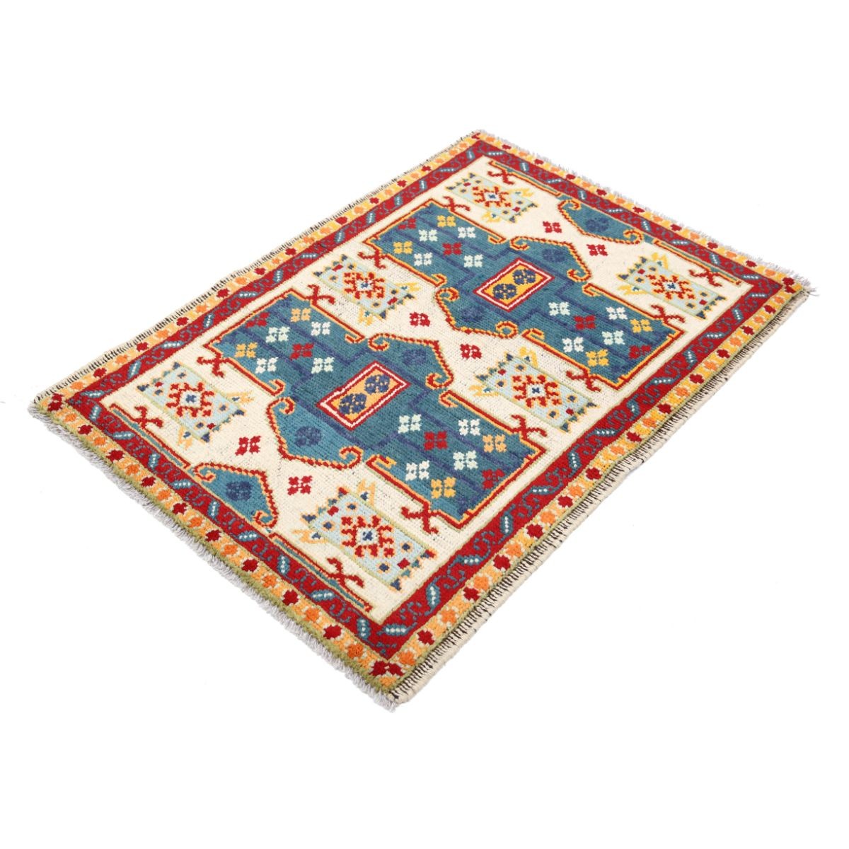 Revival 3x4 Handmade Double Knotted Washable Wool Rug - Colorful