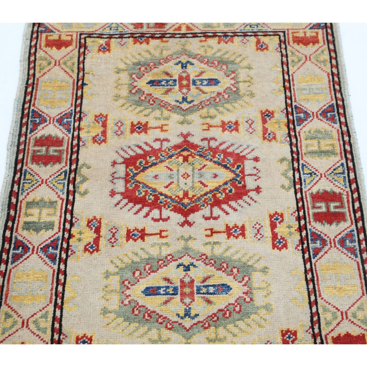 Revival 2x3 Handmade Double Knotted Washable Wool Rug - Colorful