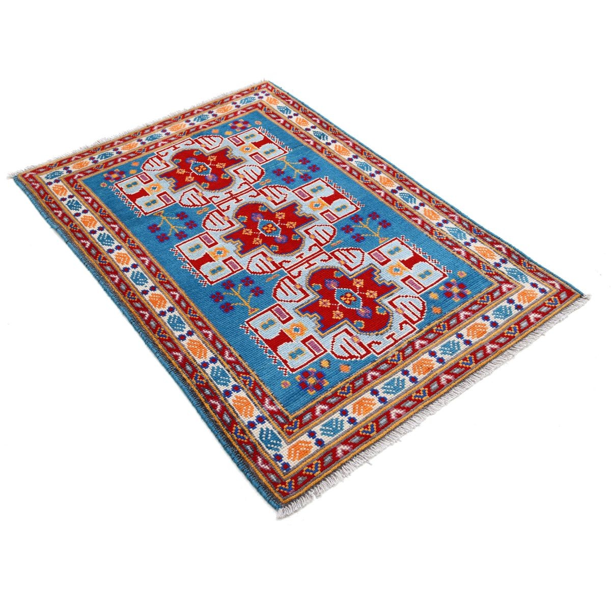 Revival 3x5 Handmade Double Knotted Washable Wool Rug - Colorful