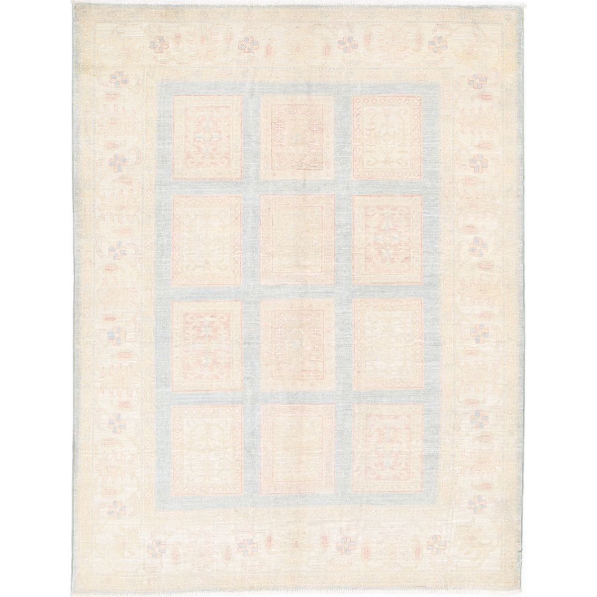 Bakhtiari 5x7 Handmade Double Knotted Washable Wool Rug - Soft Hues