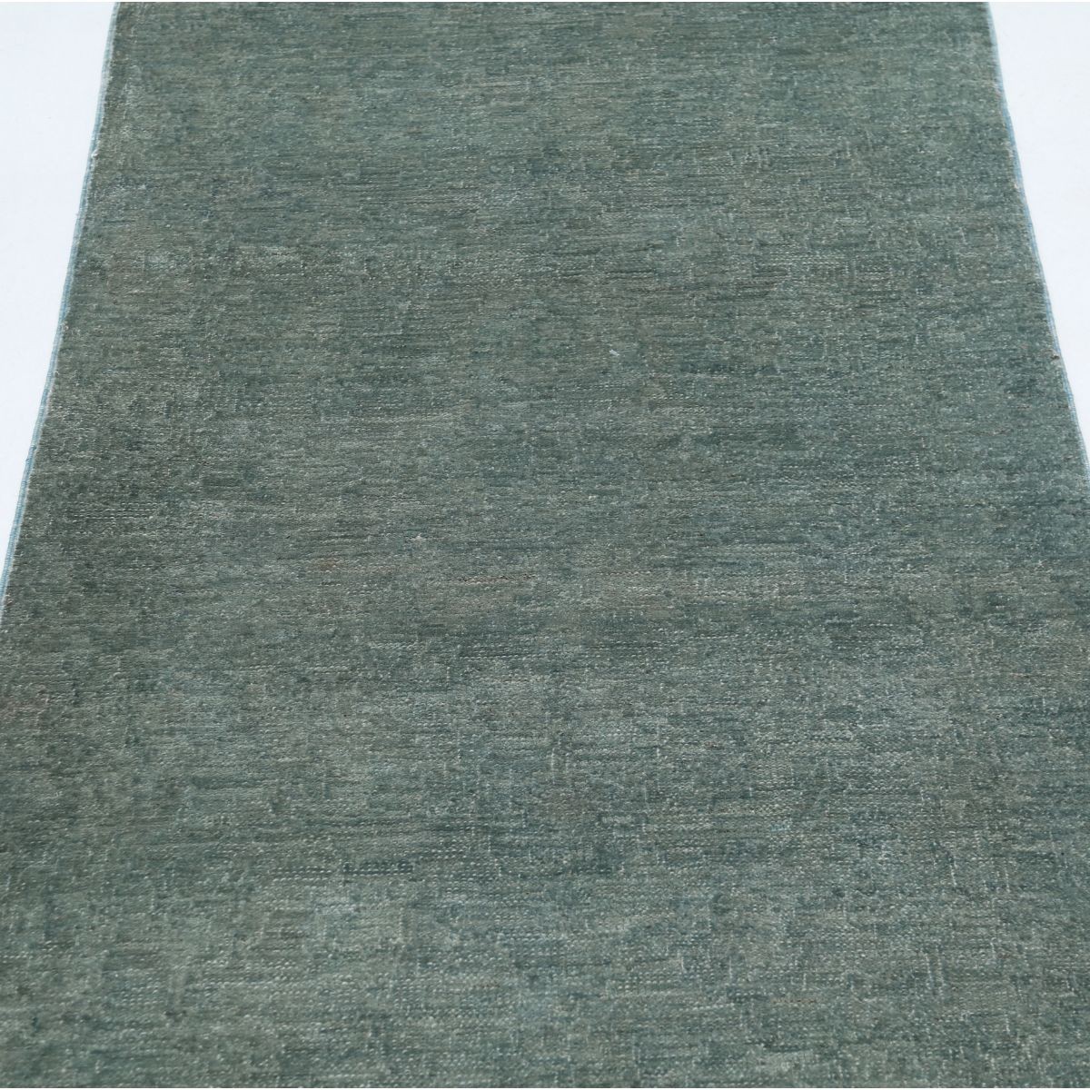 Fine 3x10 Handmade Double Knotted Washable Wool Runner - Monochormatic