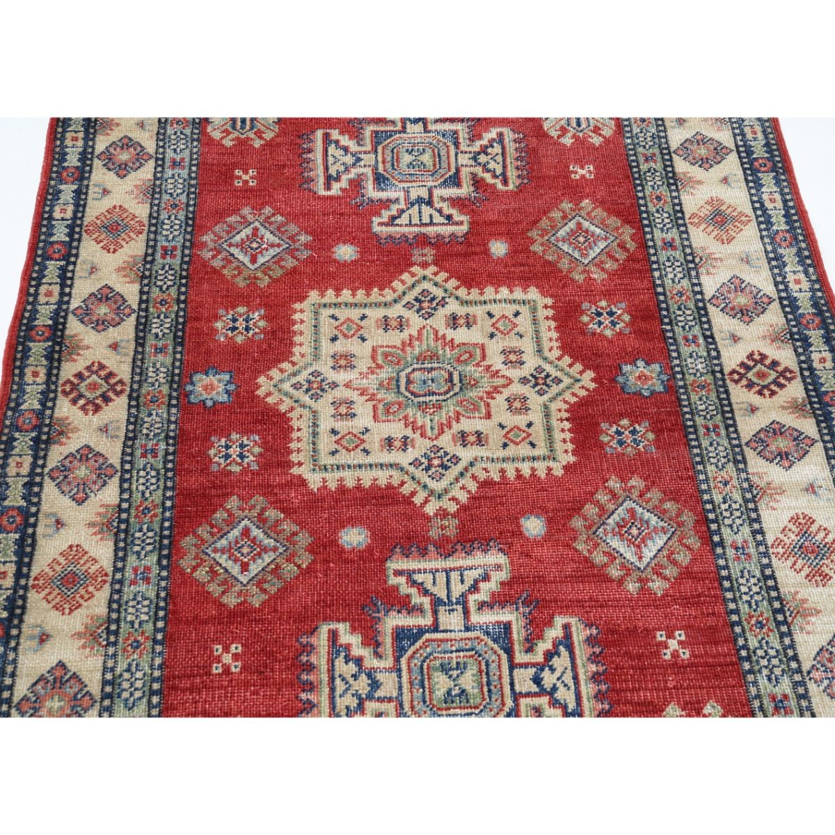 Kazak 4x6 Handmade Double Knotted Washable Wool Rug - Colorful