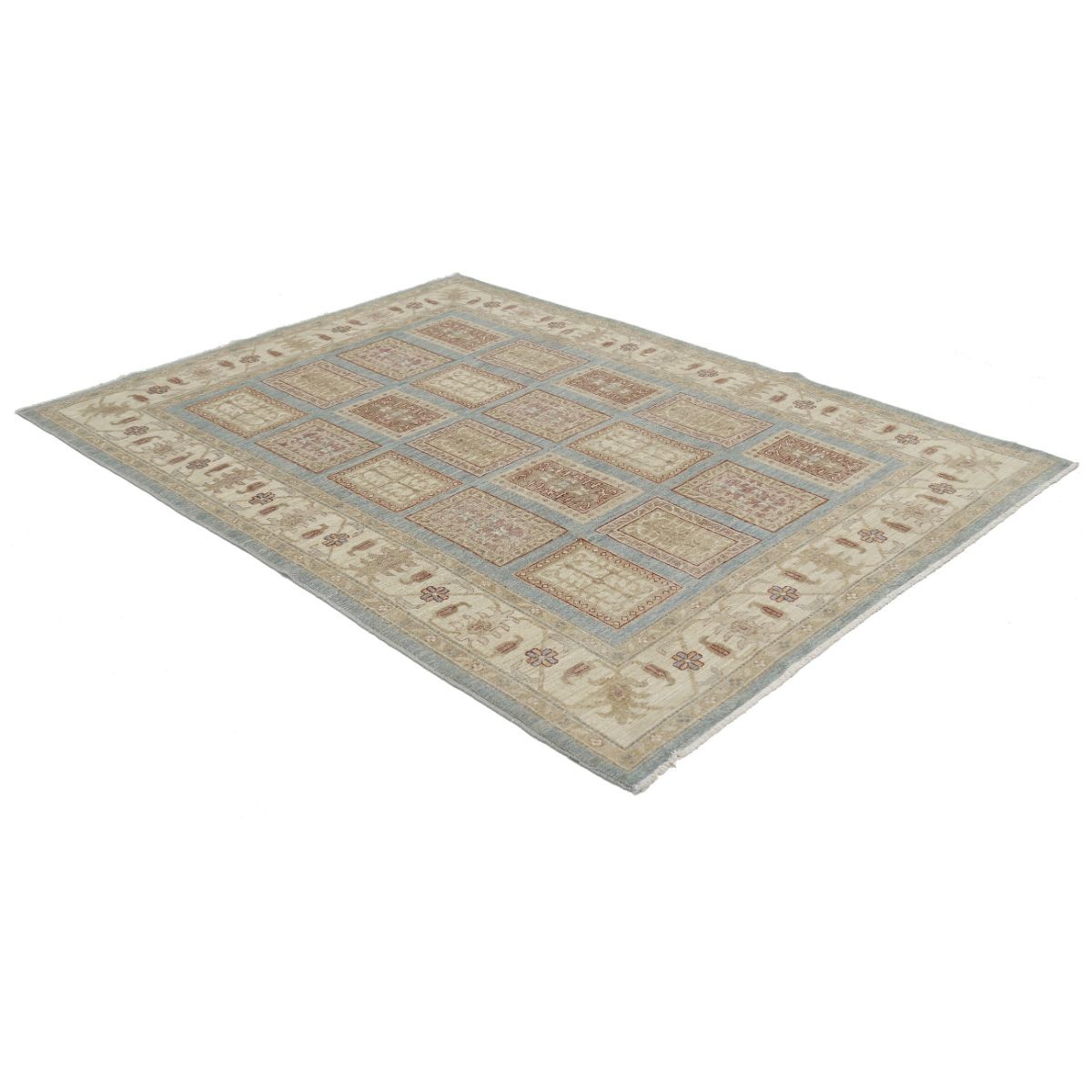 Bakhtiari 6x7 Handmade Double Knotted Washable Wool Rug - Soft Hues