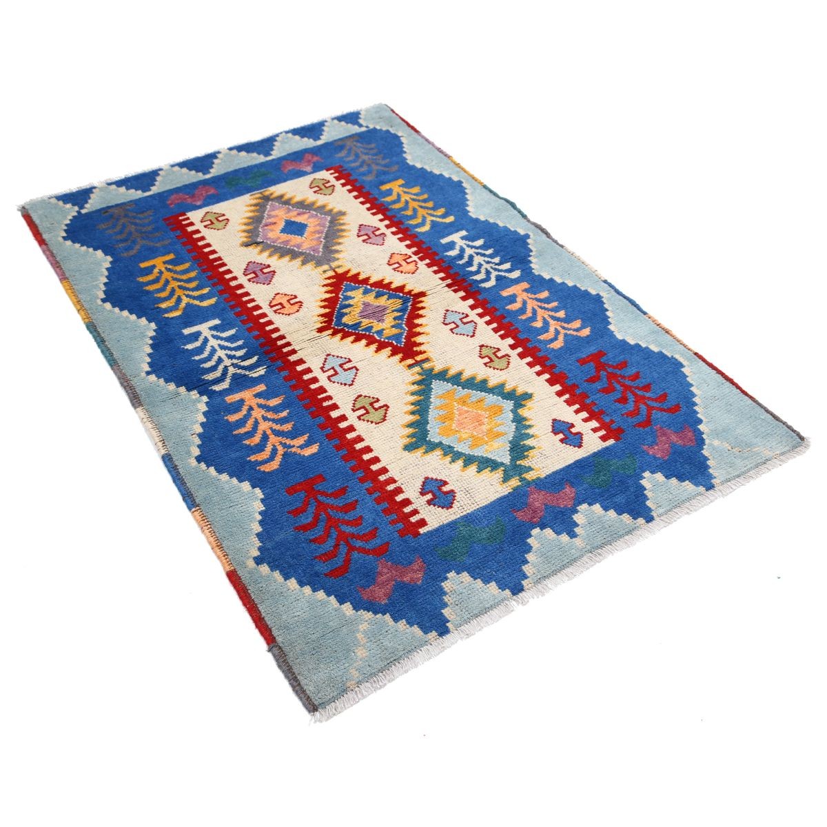 Revival 3x5 Handmade Double Knotted Washable Wool Rug - Colorful