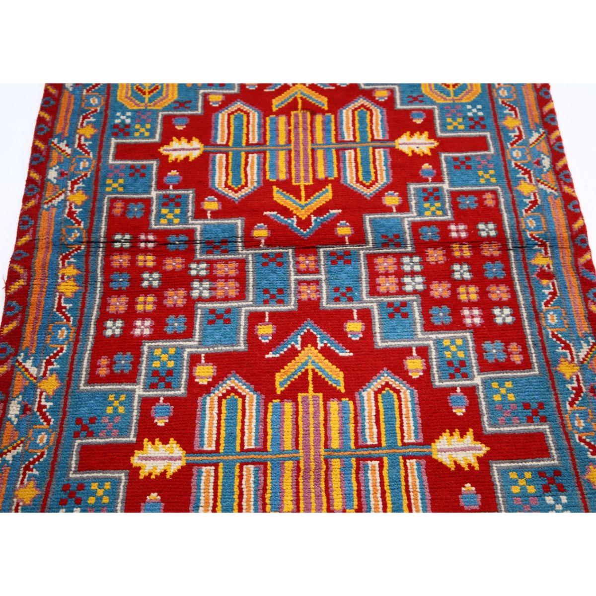 Revival 3x5 Handmade Double Knotted Washable Wool Rug - Colorful