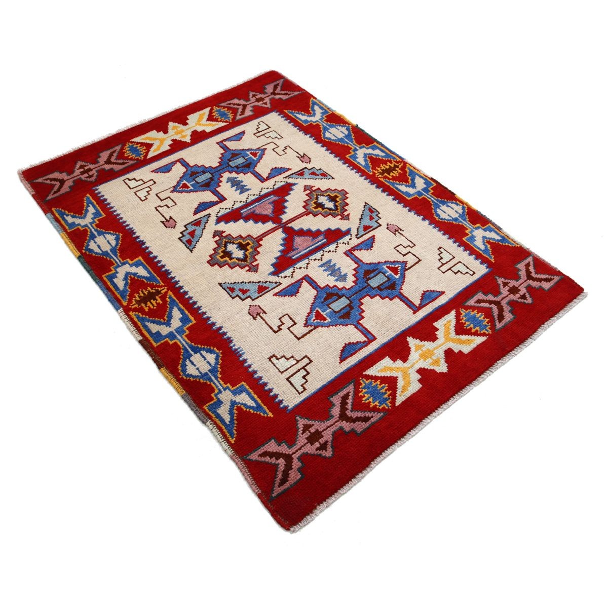 Revival 3x5 Handmade Double Knotted Washable Wool Rug - Colorful