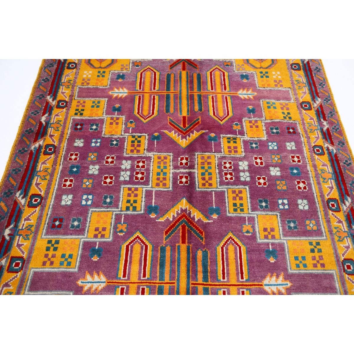 Revival 5x7 Handmade Double Knotted Washable Wool Rug - Colorful