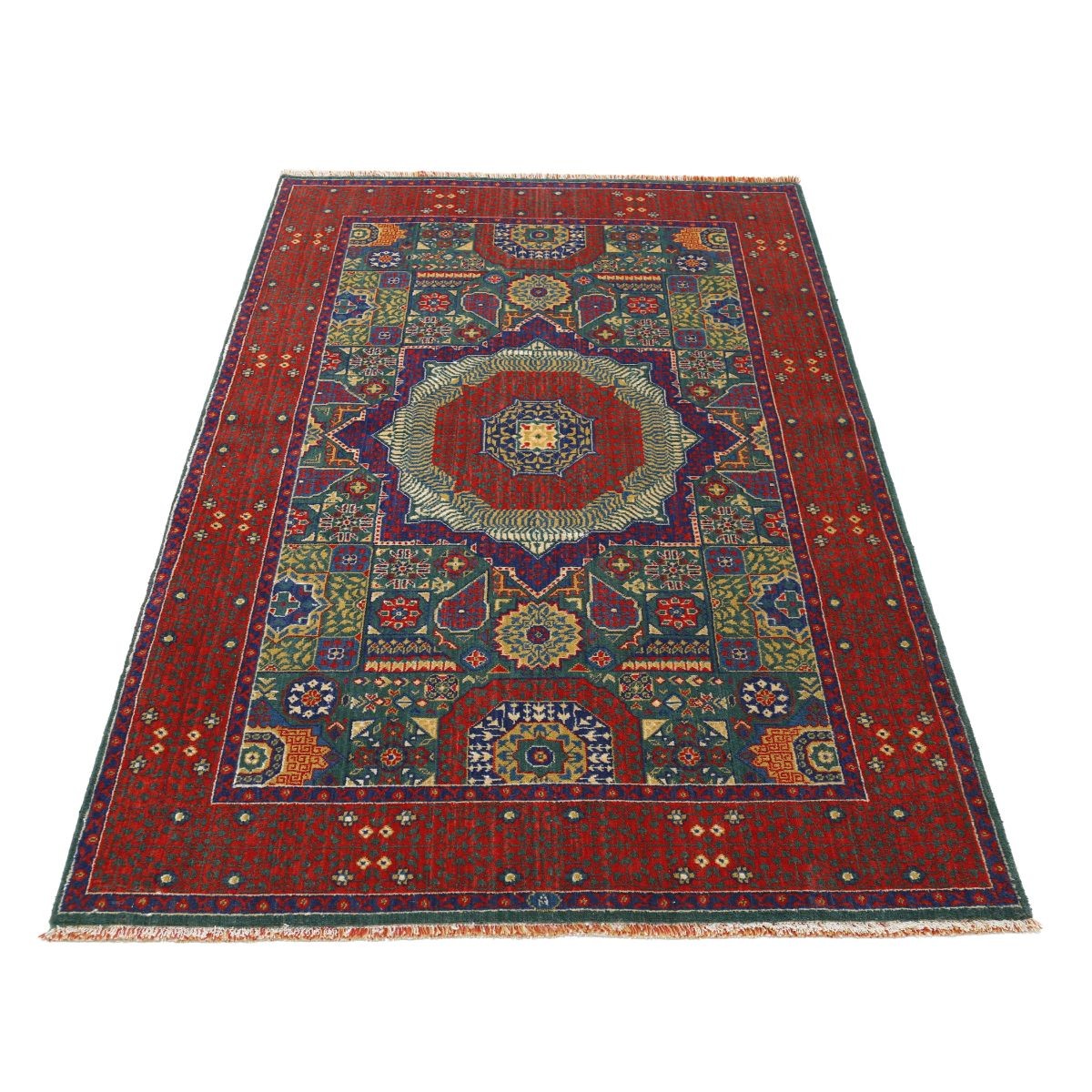 Gulshan-3'10" 4x6 Machine-Made Washable Wool Rug - Colorful