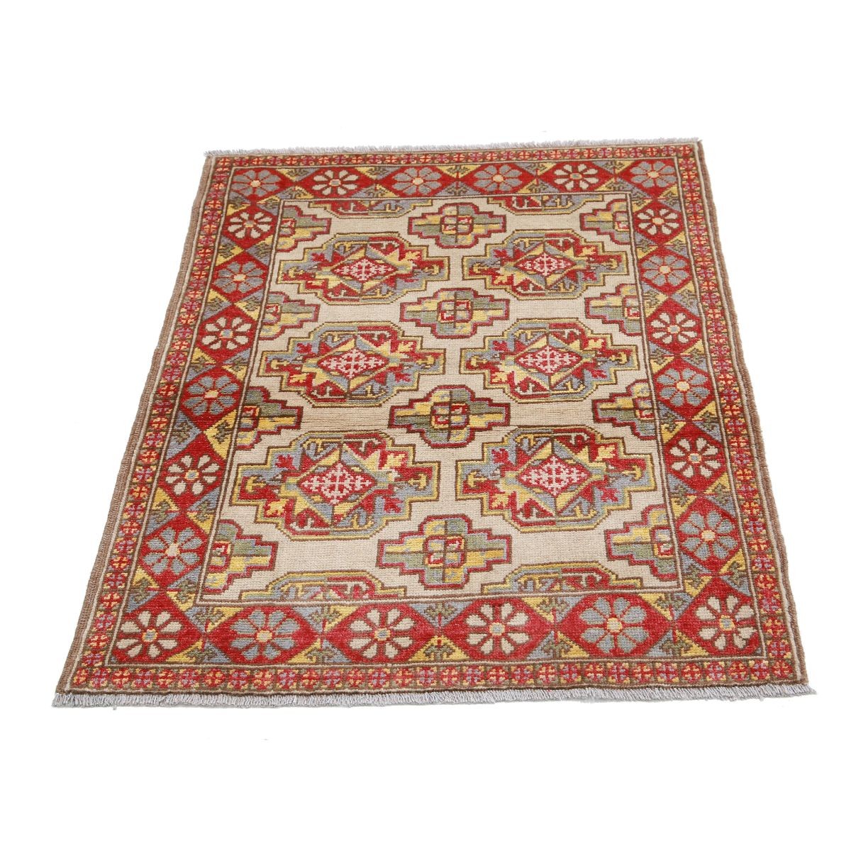 Revival 3x4 Handmade Double Knotted Washable Wool Rug - Colorful