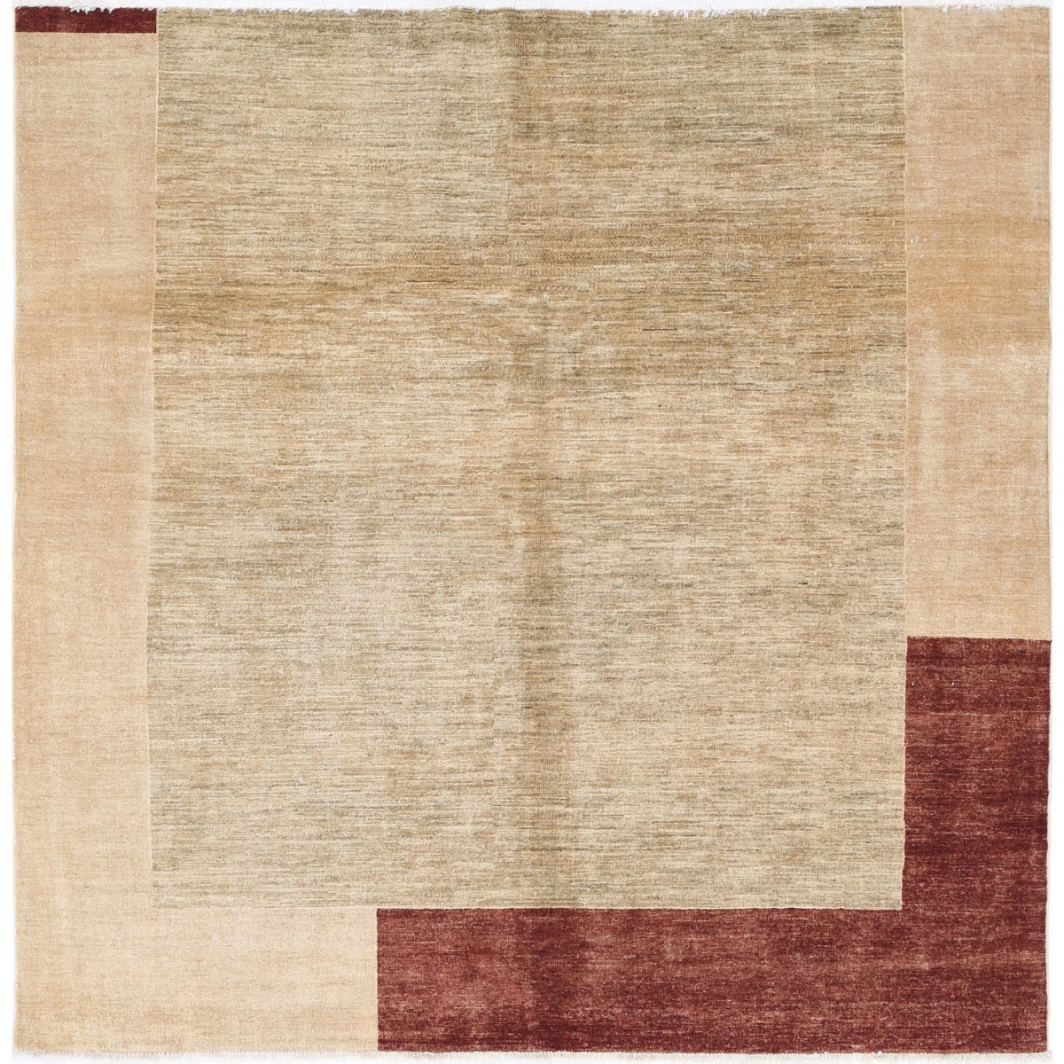 Modcar 7x7 Handmade Double Knotted Washable Wool Rug - Colorful - Square
