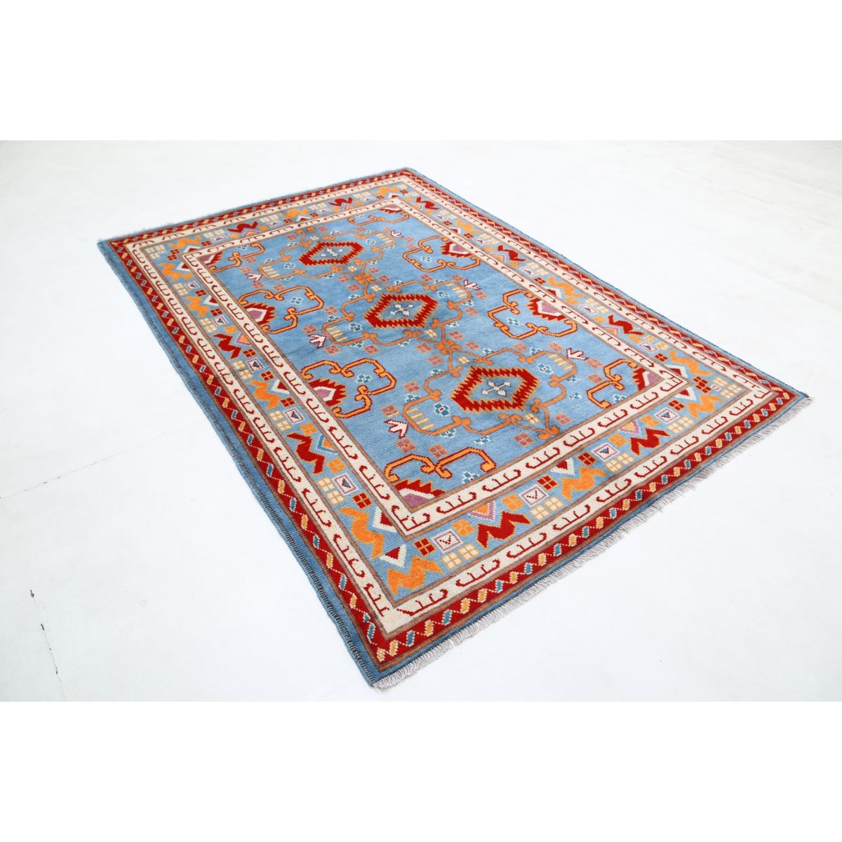 Revival 6x8 Handmade Double Knotted Washable Wool Rug - Colorful