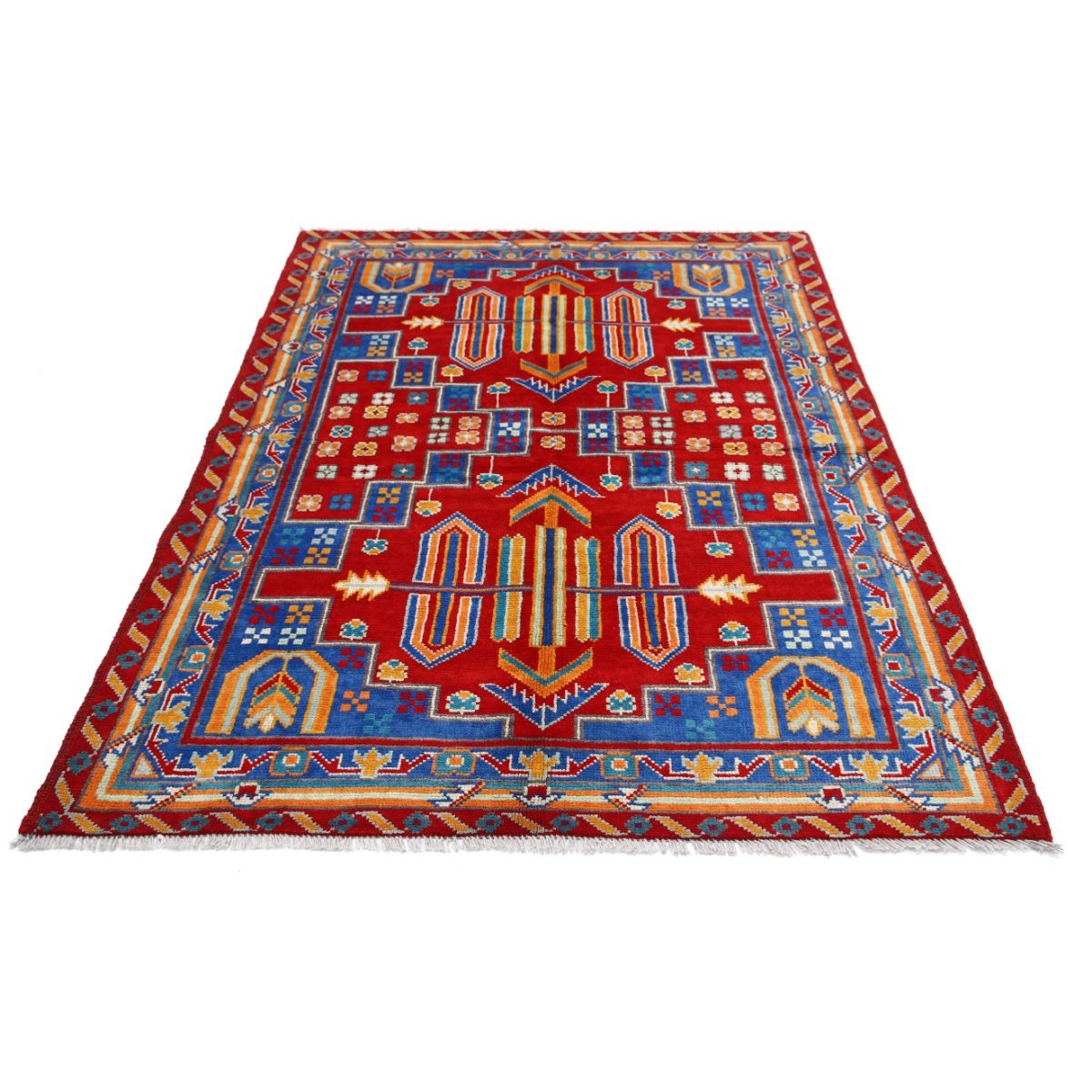 Revival 5x7 Handmade Double Knotted Washable Wool Rug - Colorful