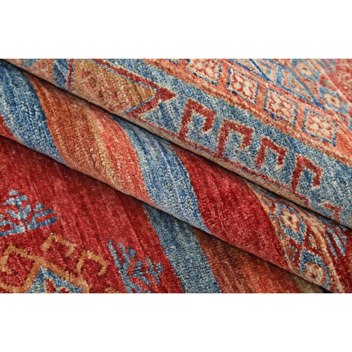 Khurjeen 7x9 Handmade Double Knotted Washable Wool Rug - Colorful