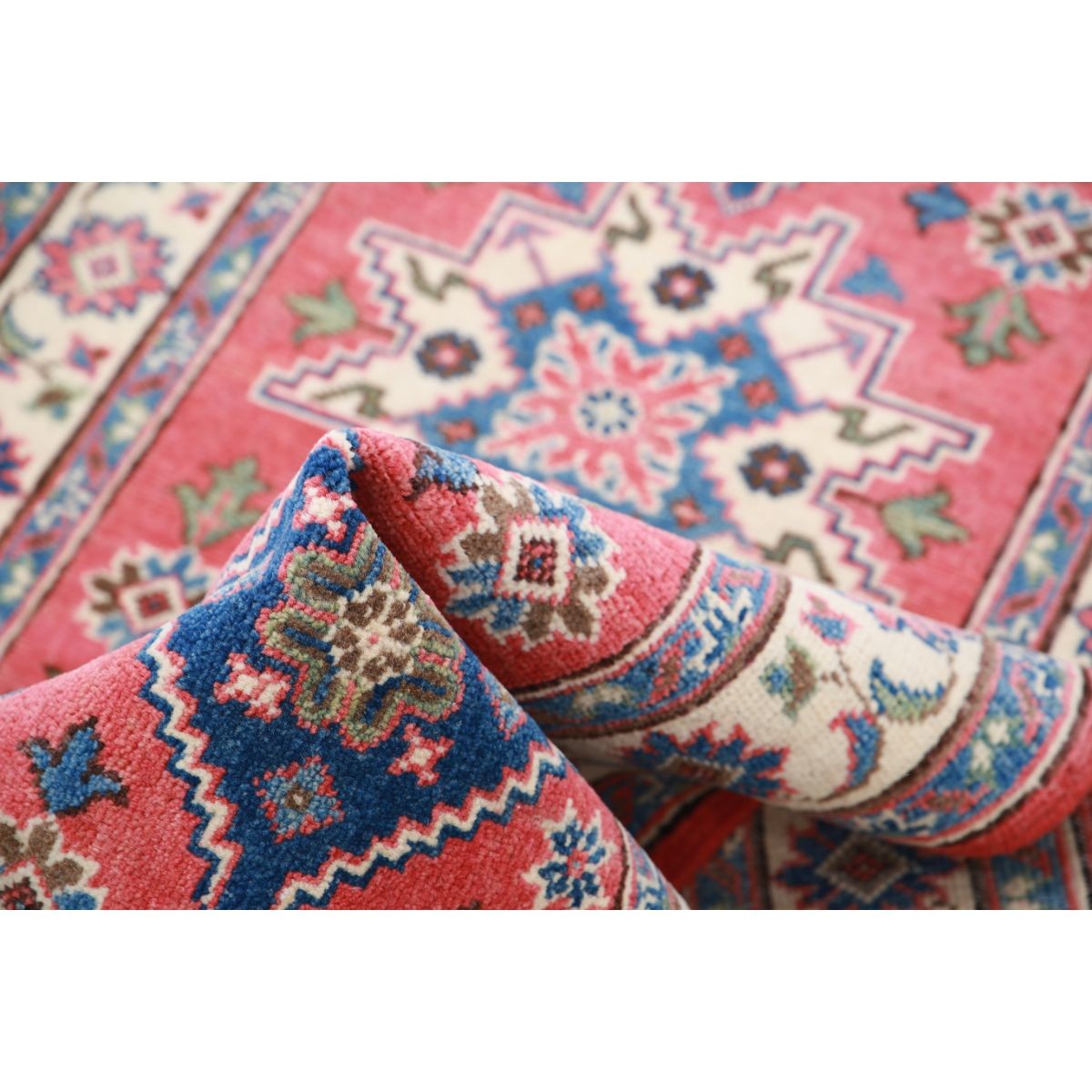 Kazak 3x9 Handmade Double Knotted Washable Wool Runner - Colorful