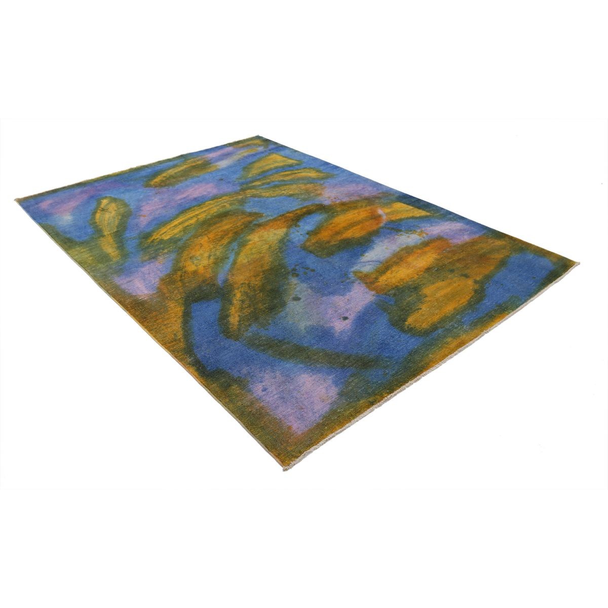 Fine 6x8 Handmade Double Knotted Washable Wool Rug - Monochormatic