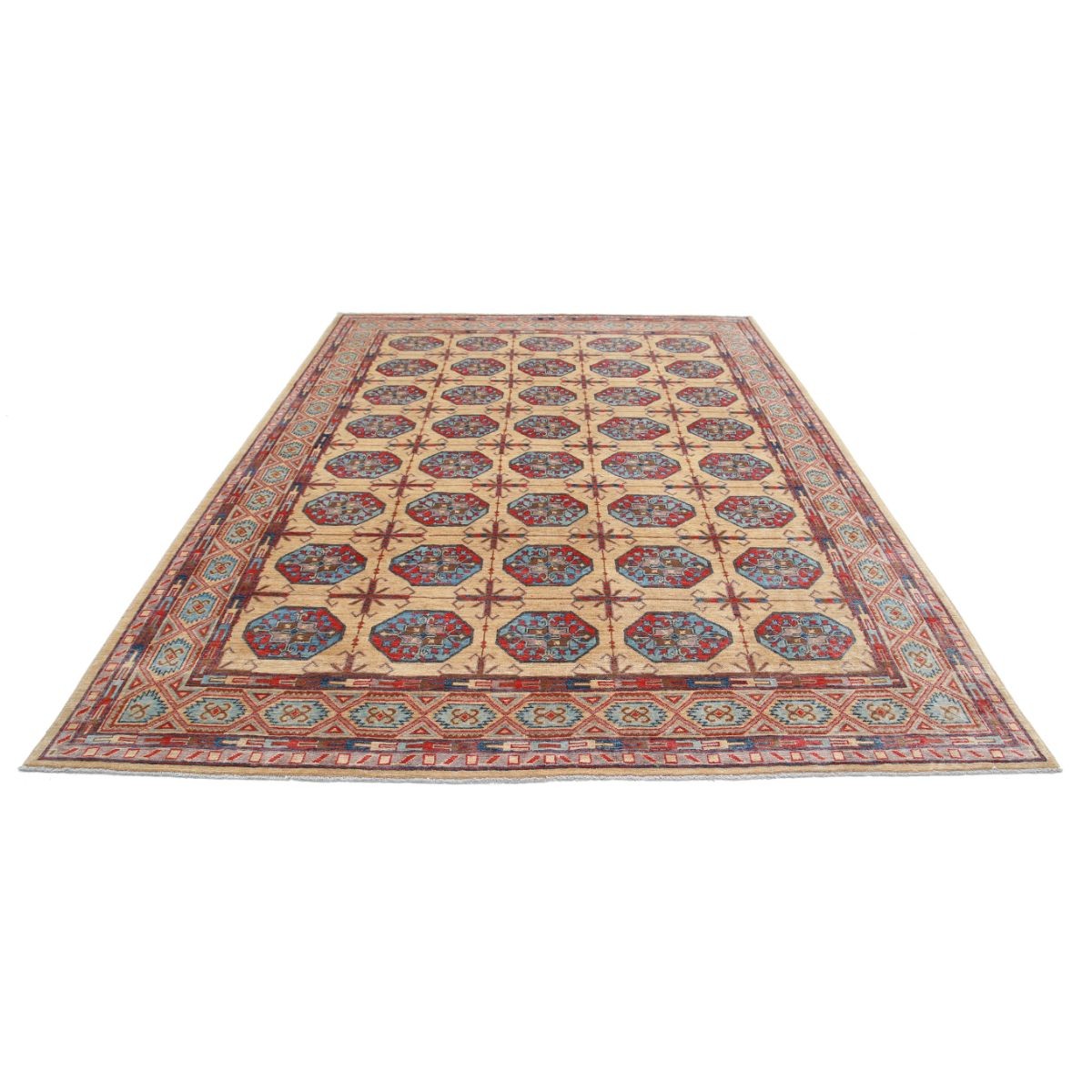 Revival 8x11 Handmade Double Knotted Washable Wool Rug - Colorful