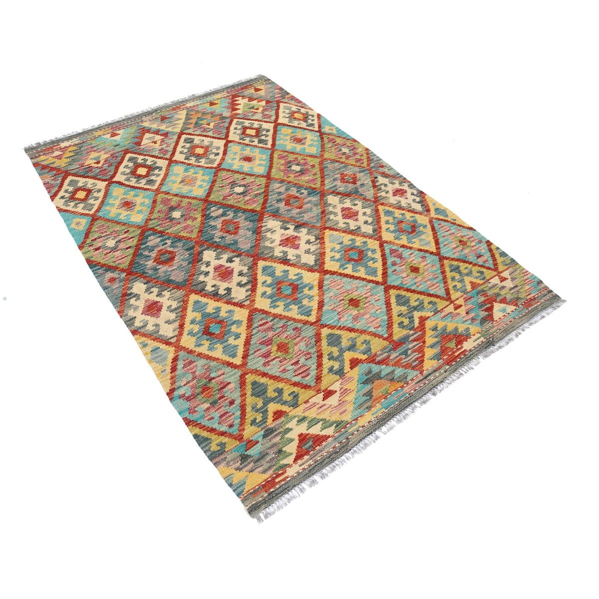 Maimana 4x6 Hand Woven Washable Wool Rug - Colorful