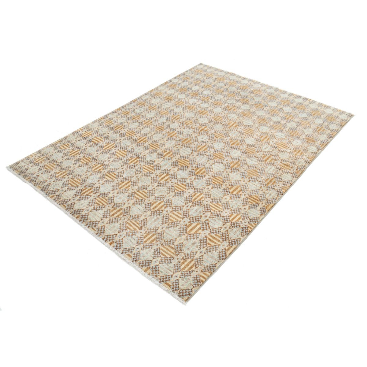 Modcar 5x7 Handmade Double Knotted Washable Wool Rug - Colorful