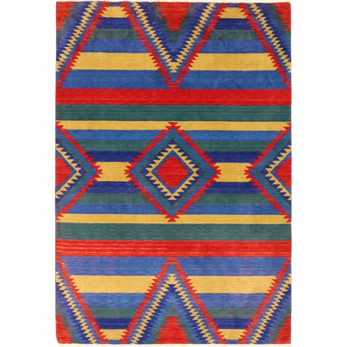 Dhanak 4x6 Powered-Loomed Washable Wool Rug - Colorful