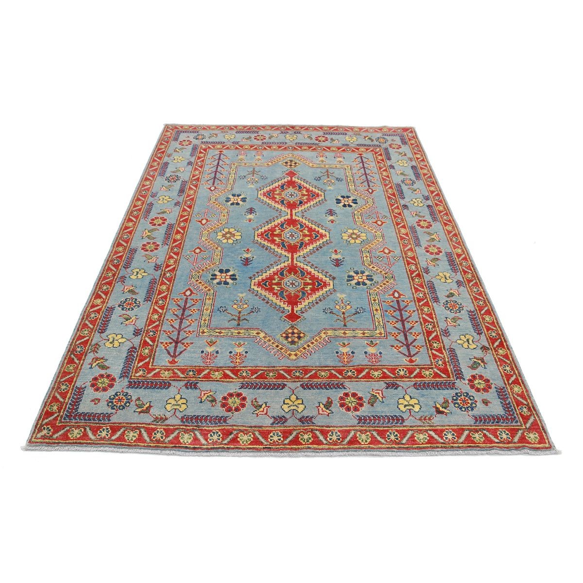 Revival 5x7 Handmade Double Knotted Washable Wool Rug - Colorful