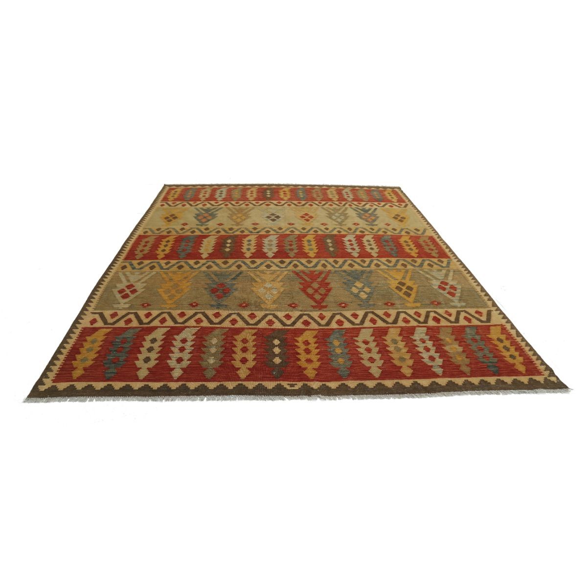 Maimana 8x10 Hand Woven Washable Wool Rug - Colorful