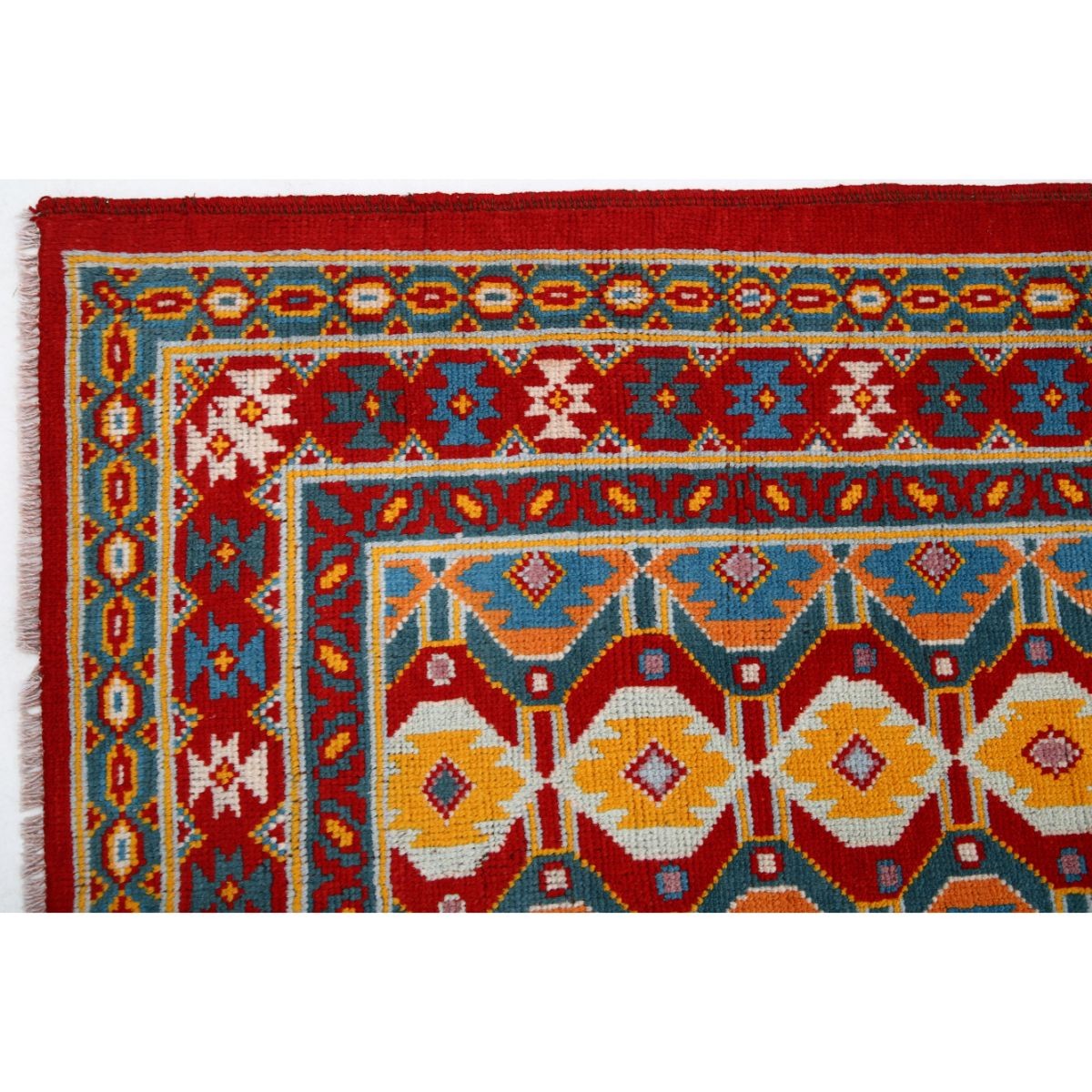 Revival 6x8 Handmade Double Knotted Washable Wool Rug - Colorful