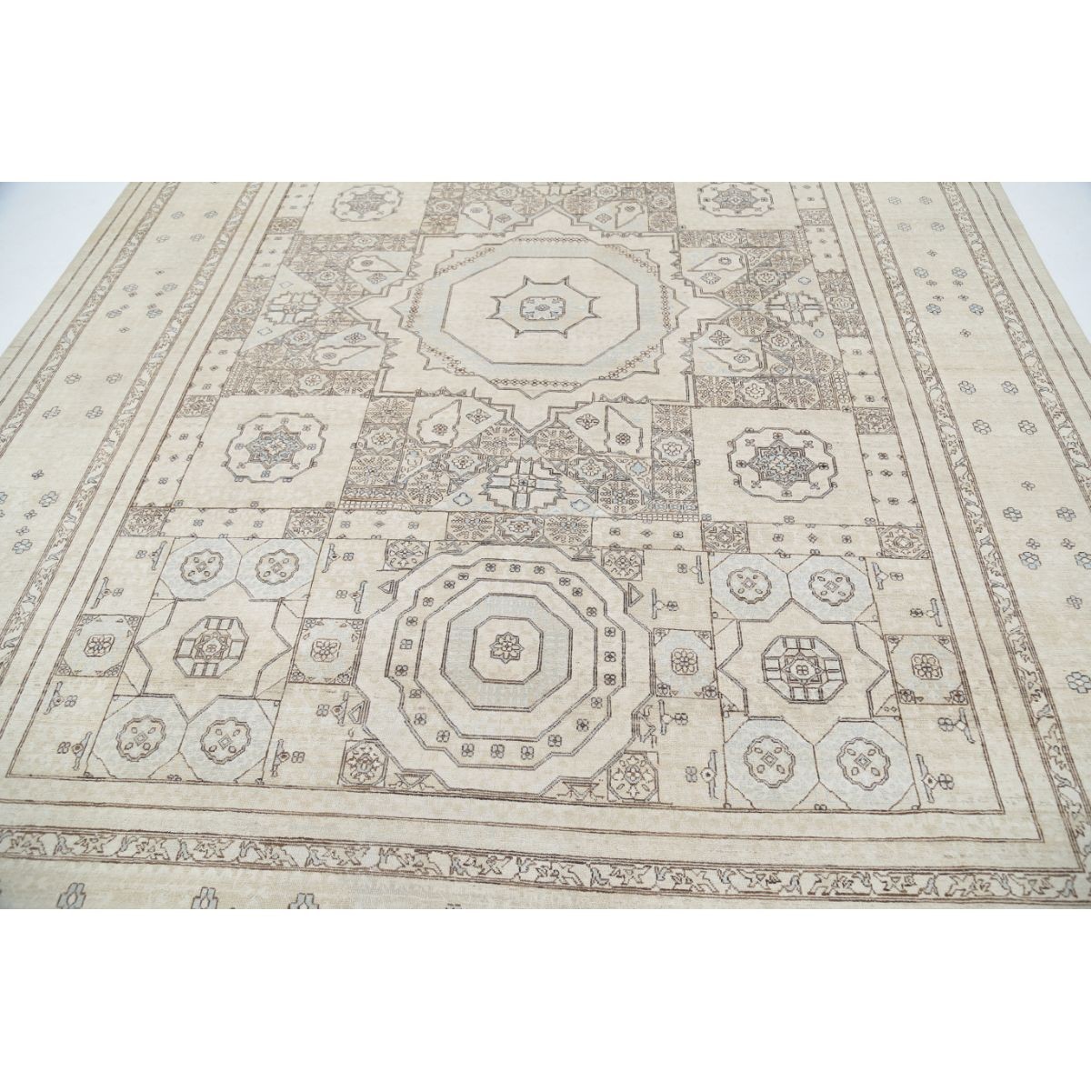 Mamluk 9x12 Handmade Double Knotted Washable Wool Rug - Soft Hues