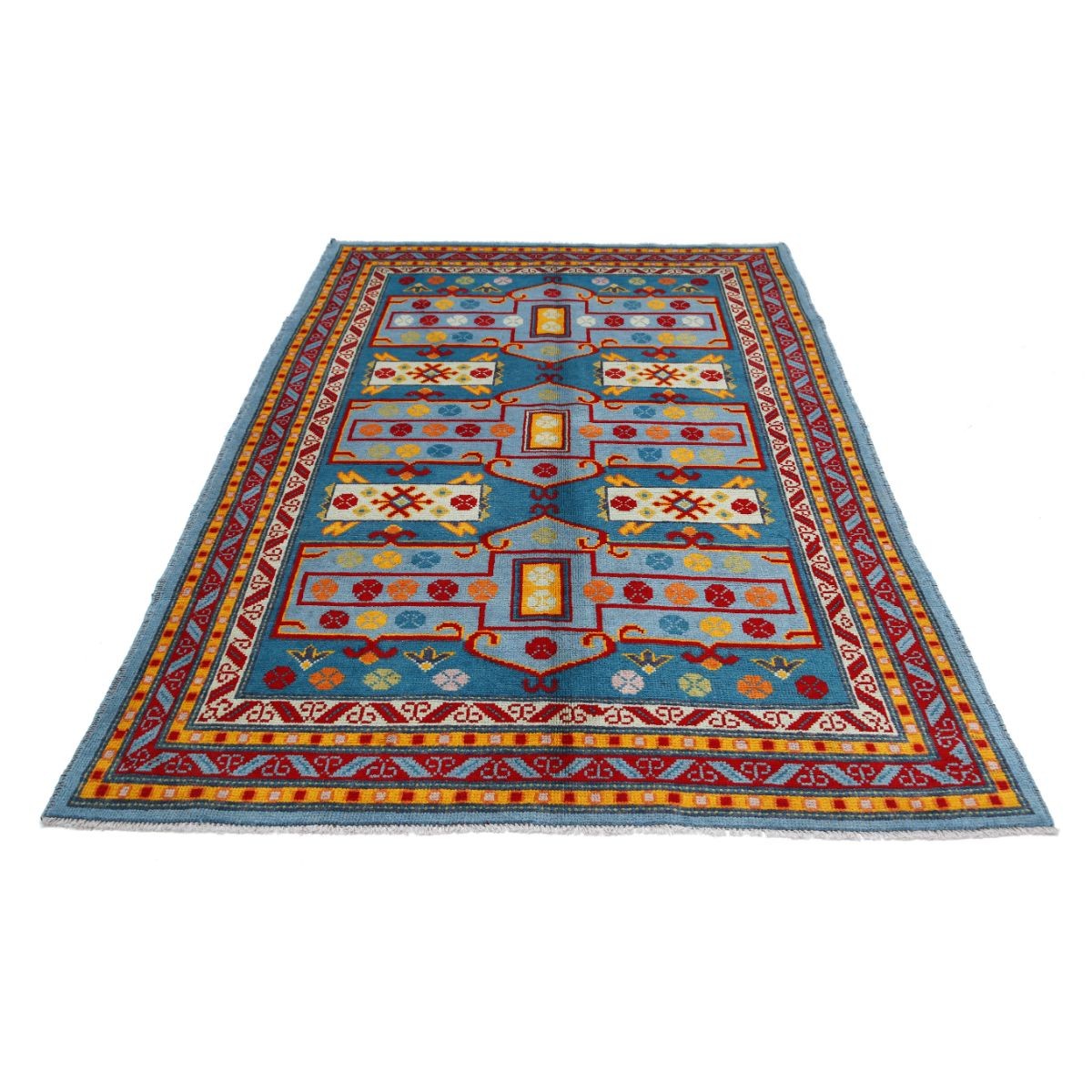 Revival 6x8 Handmade Double Knotted Washable Wool Rug - Colorful