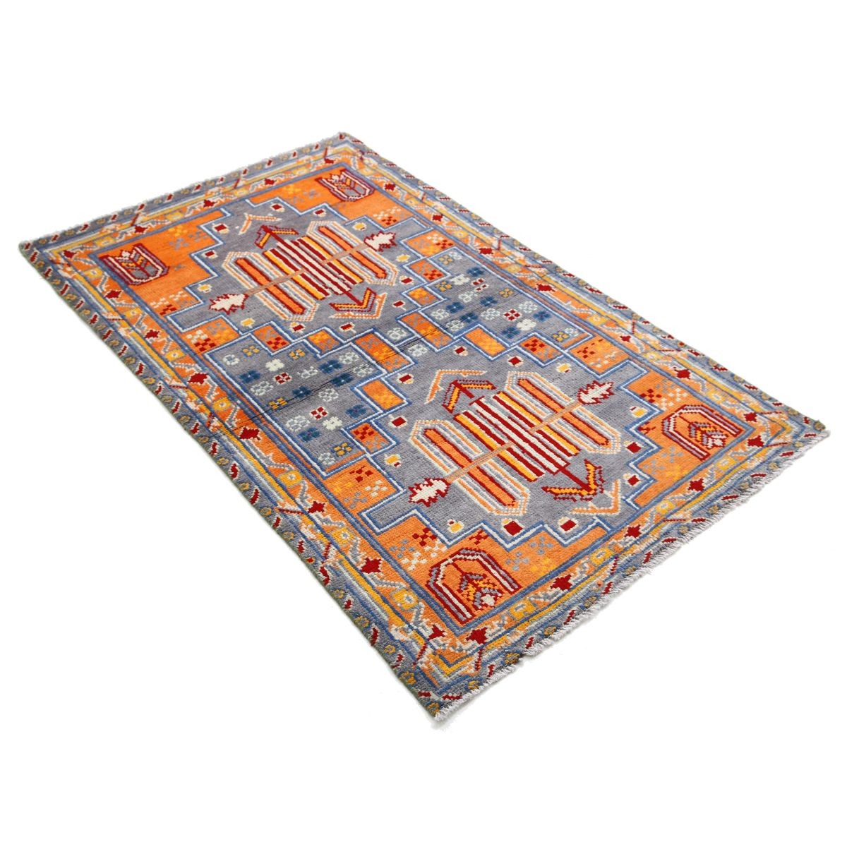 Revival 3x5 Handmade Double Knotted Washable Wool Rug - Colorful