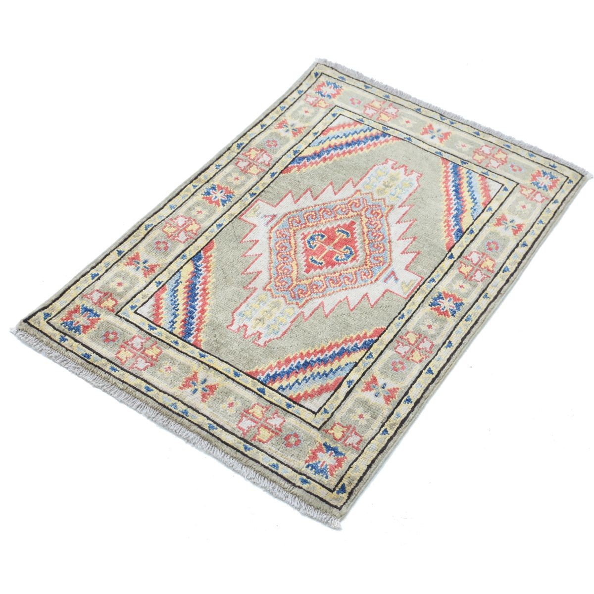 Revival 2x3 Handmade Double Knotted Washable Wool Rug - Colorful