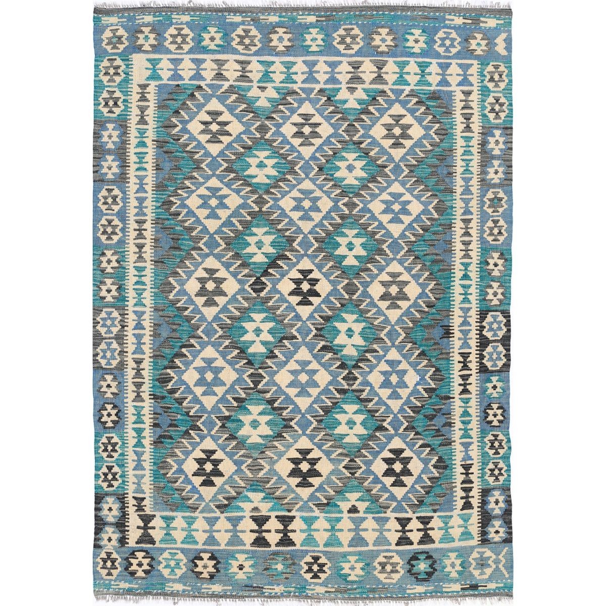 Maimana 4x6 Hand Woven Washable Wool Rug - Colorful