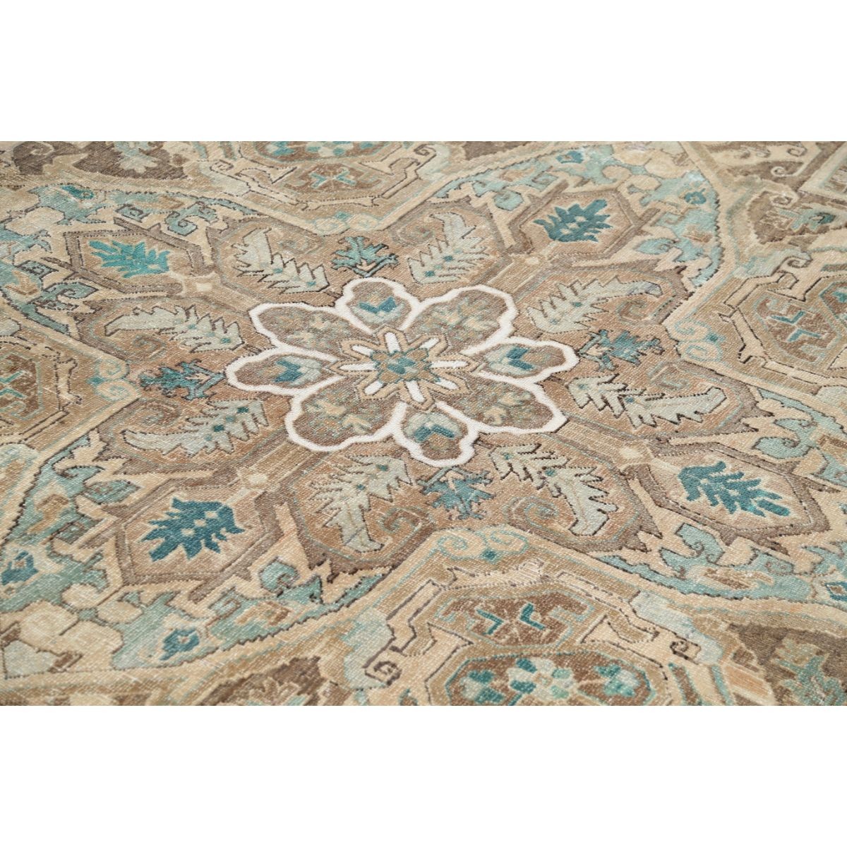 Vintage 13x19 Handmade Double Knotted Washable Wool Rug - Soft Hues