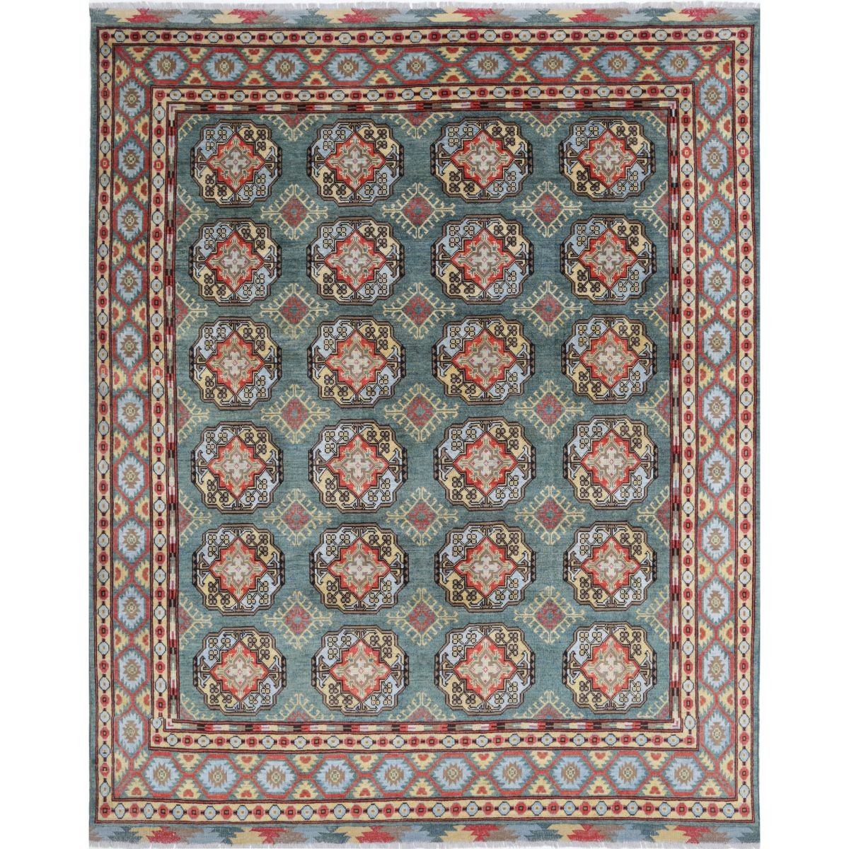Revival 8x10 Handmade Double Knotted Washable Wool Rug - Colorful