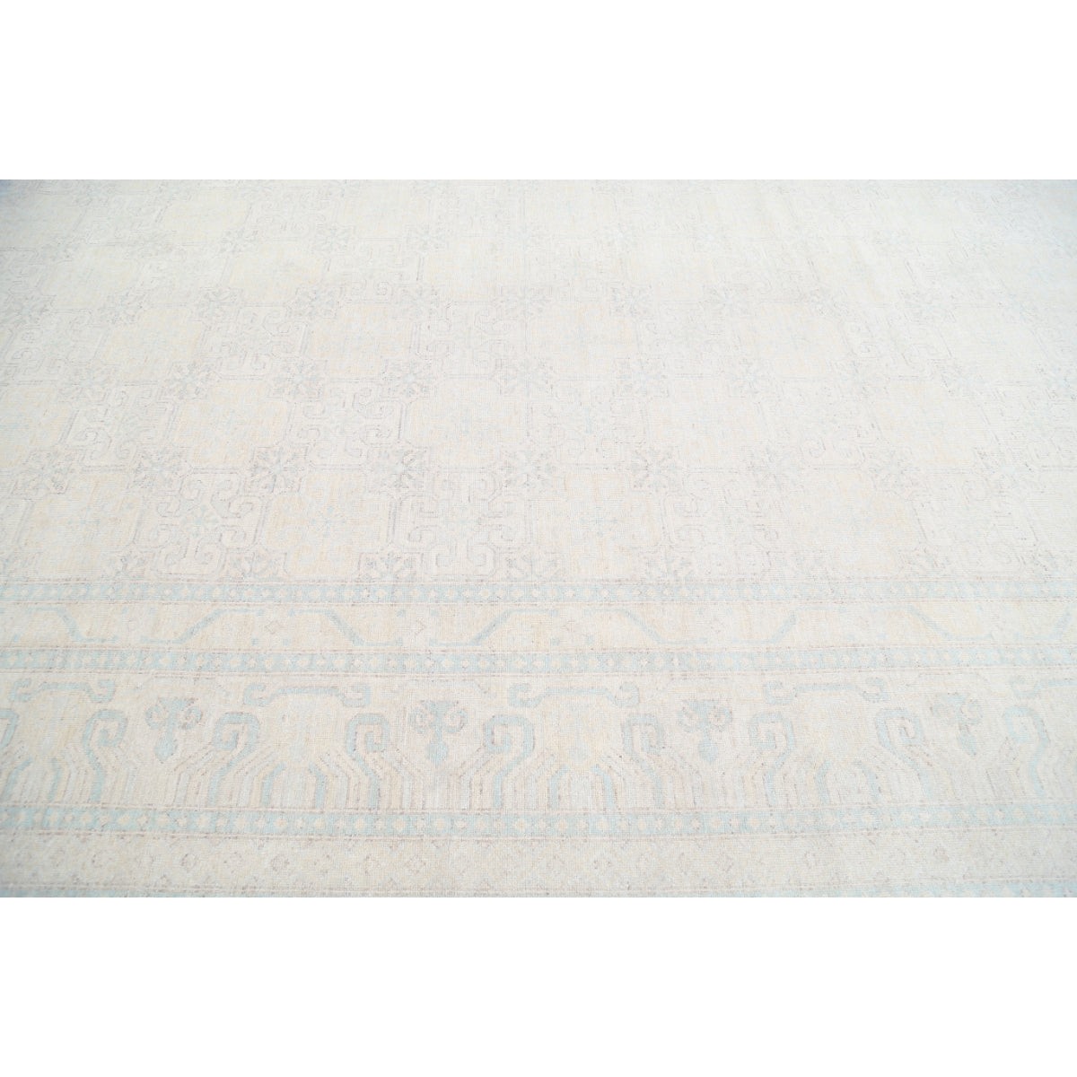 Khotan 18x23 Handmade Double Knotted Washable Wool Rug - Soft Hues