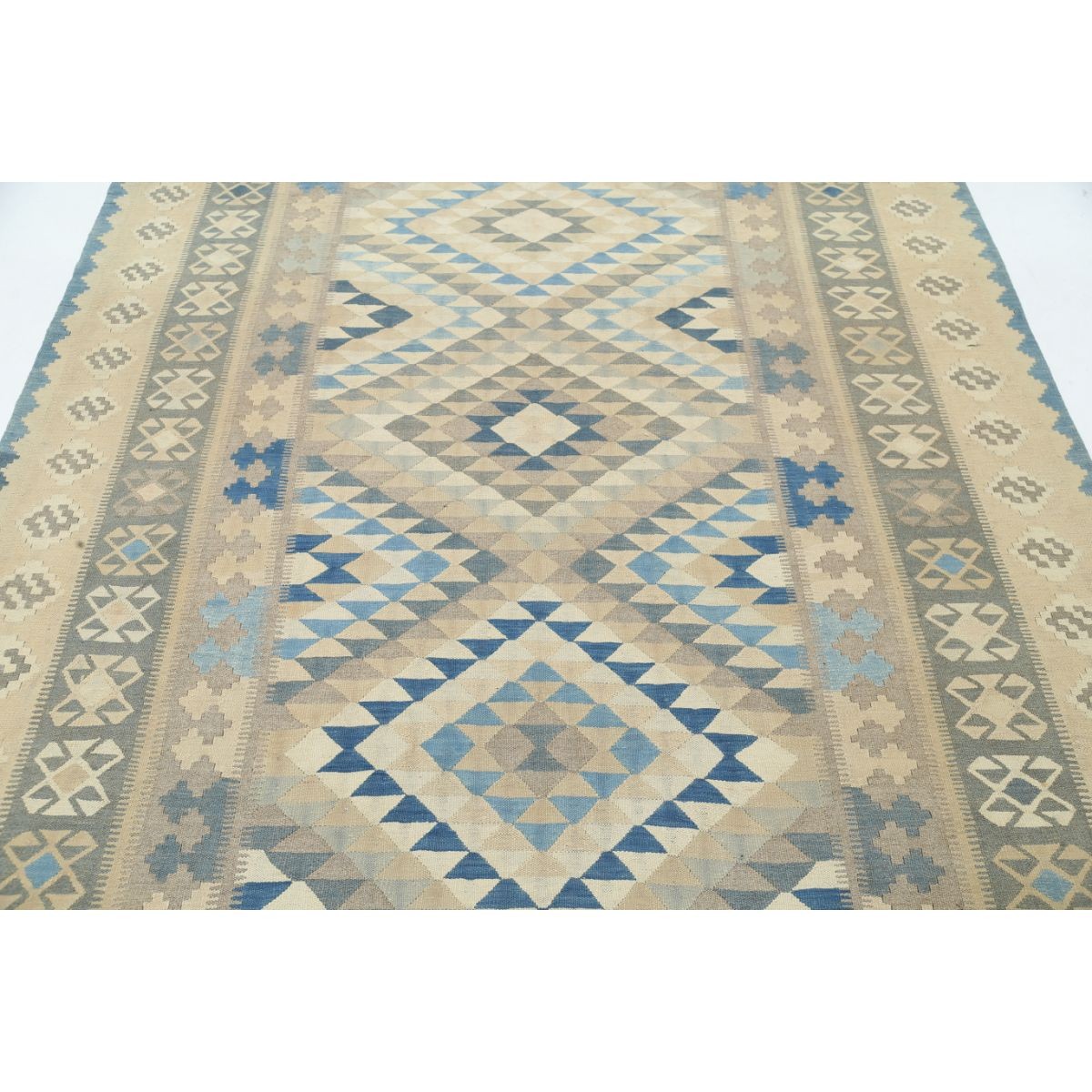 Kafkaas 7x10 Hand Woven Washable Wool Rug - Soft Hues