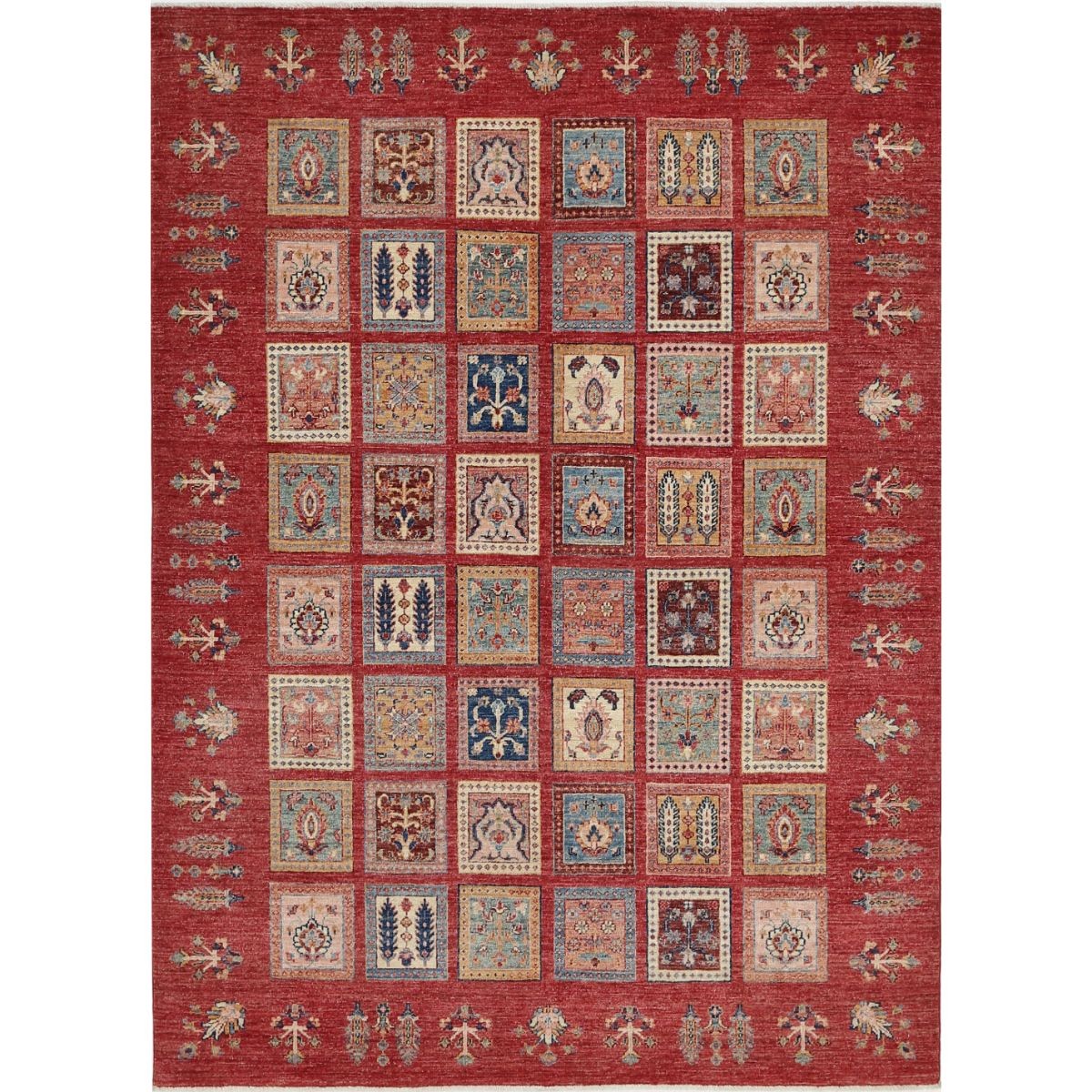 Bakhtiari 6x8 Hand-Knotted Washable Wool Rug - Colorful
