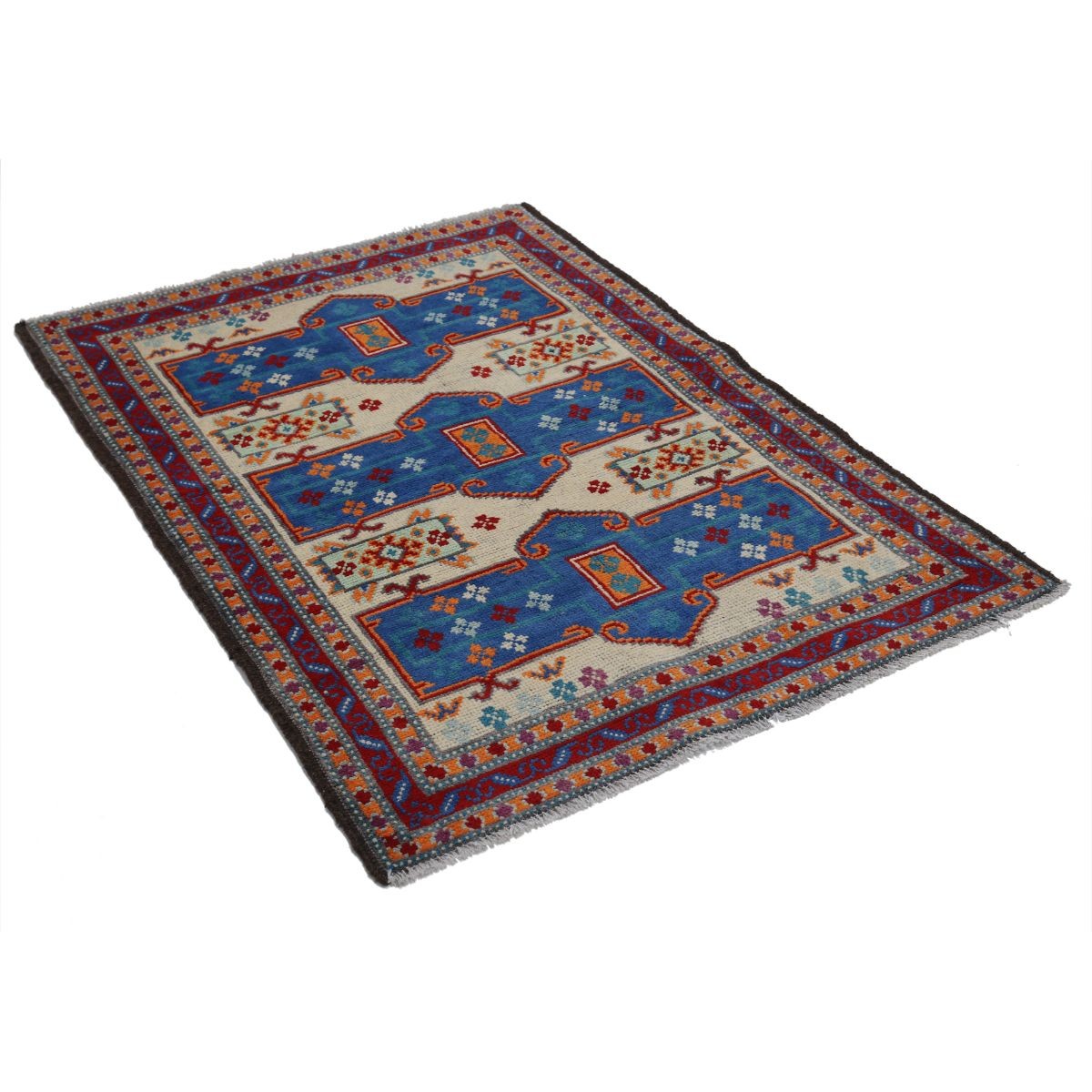Revival 3x5 Handmade Double Knotted Washable Wool Rug - Colorful