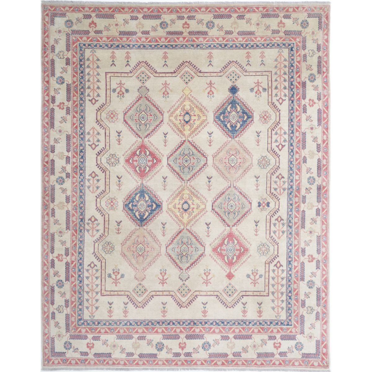 Revival 8x10 Handmade Double Knotted Washable Wool Rug - Colorful